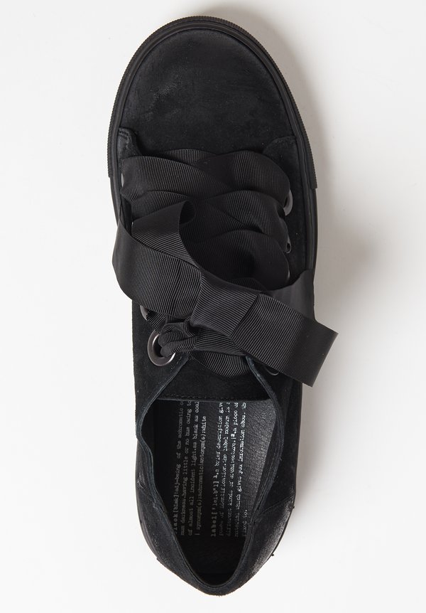 Rundholz Black Label Suede Ribbon Lace Up Shoe in Black	
