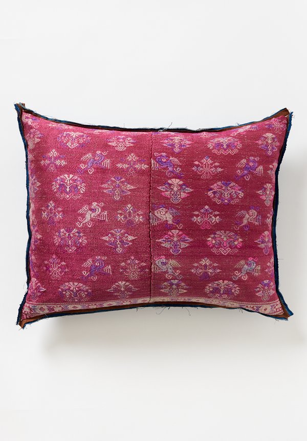 Vintage Silk Maonan Wedding Quilt Pillow in Pink	