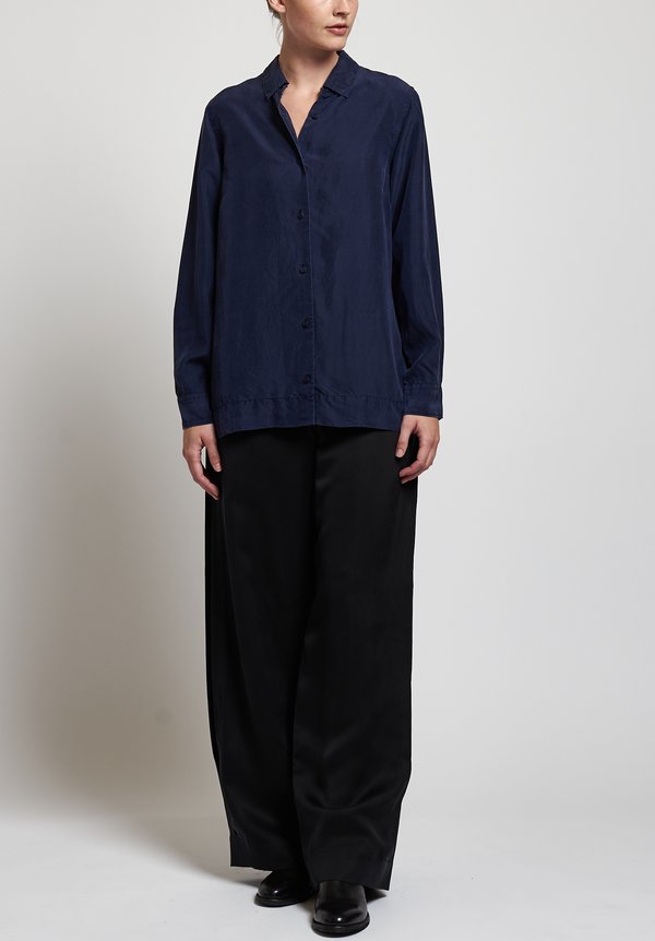 Casey Casey Silk Chloe Shirt in Navy	