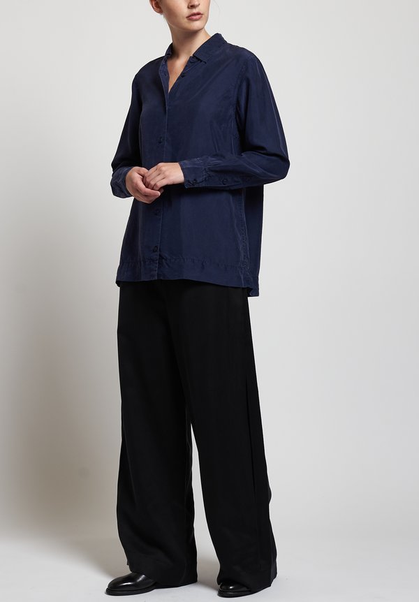 Casey Casey Silk Chloe Shirt in Navy	