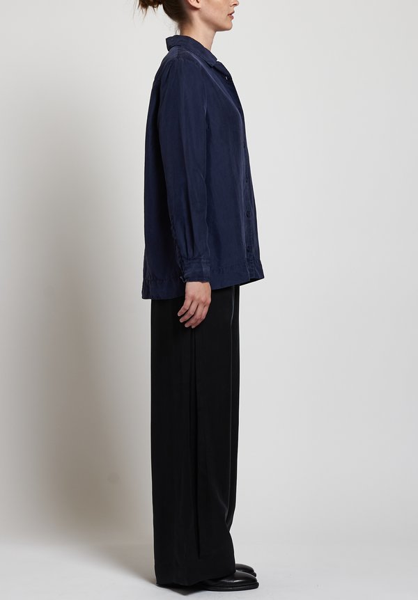 Casey Casey Silk Chloe Shirt in Navy	