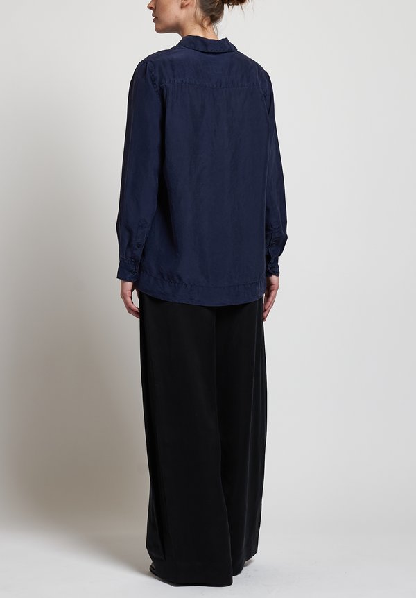 Casey Casey Silk Chloe Shirt in Navy	