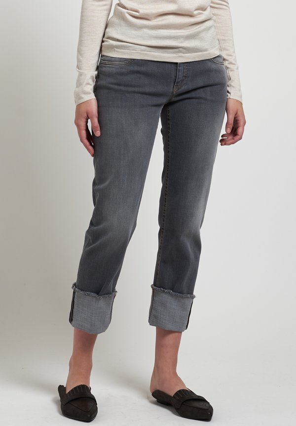 Brunello Cucinelli Stretch Denim Jeans in Medium Grey	
