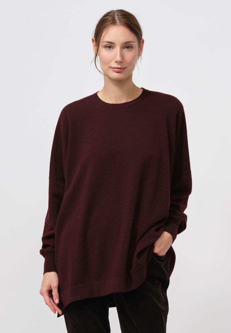 Hania New York Cashmere Marley Crewneck Sweater in Bakelite Brown