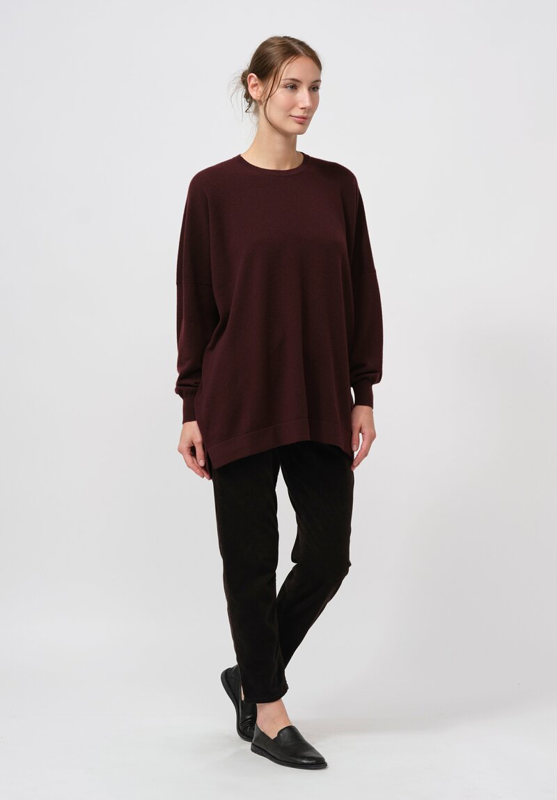 Hania New York Cashmere Marley Crewneck Sweater in Bakelite Brown