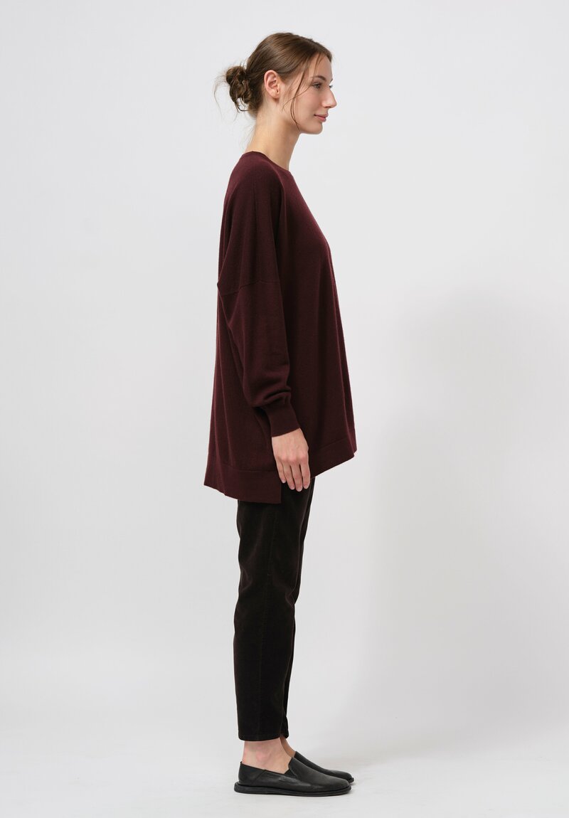 Hania New York Cashmere Marley Crewneck Sweater in Bakelite Brown