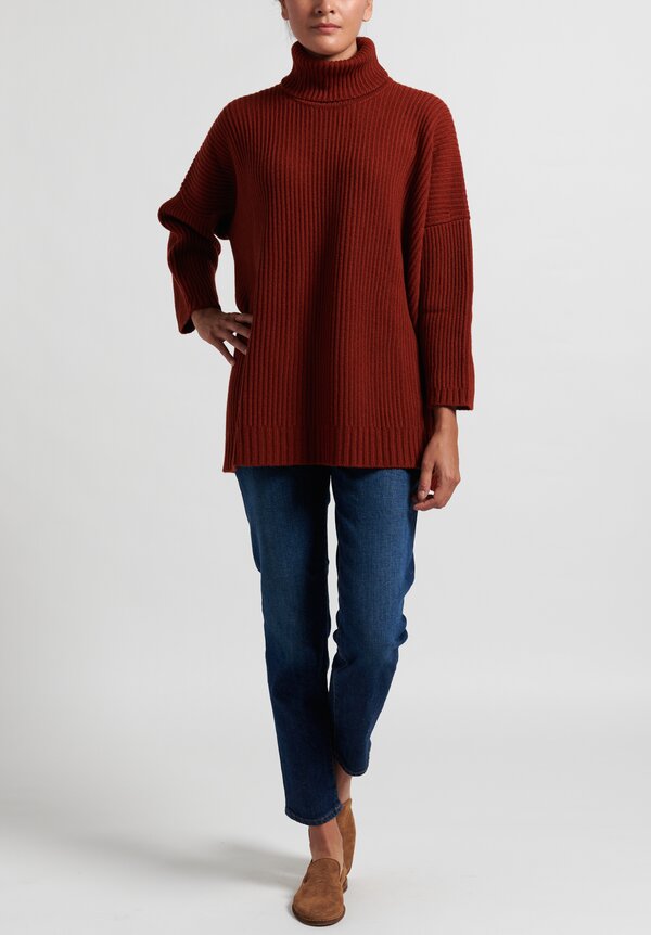 Hania New York Marisa Turtleneck Sweater in Orange	