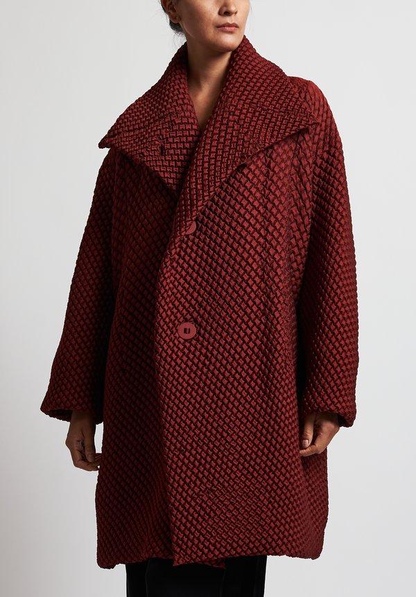 Issey Miyake Bubble Coat in Red	