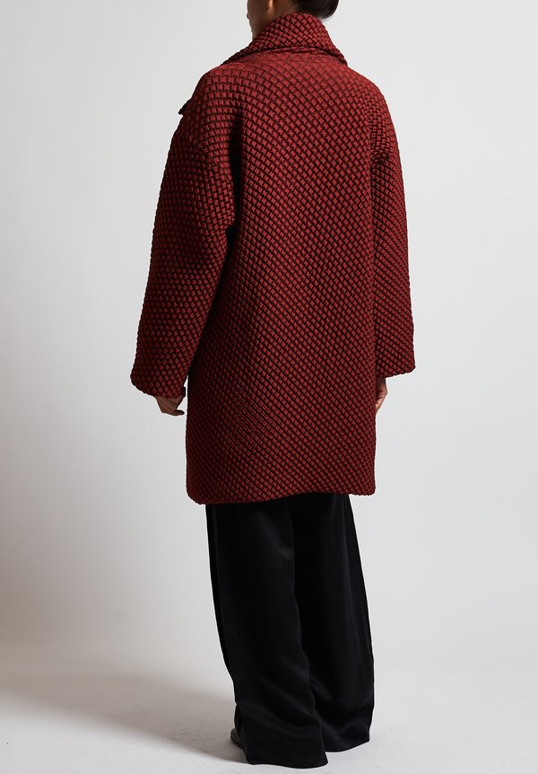 Issey Miyake Bubble Coat in Red	