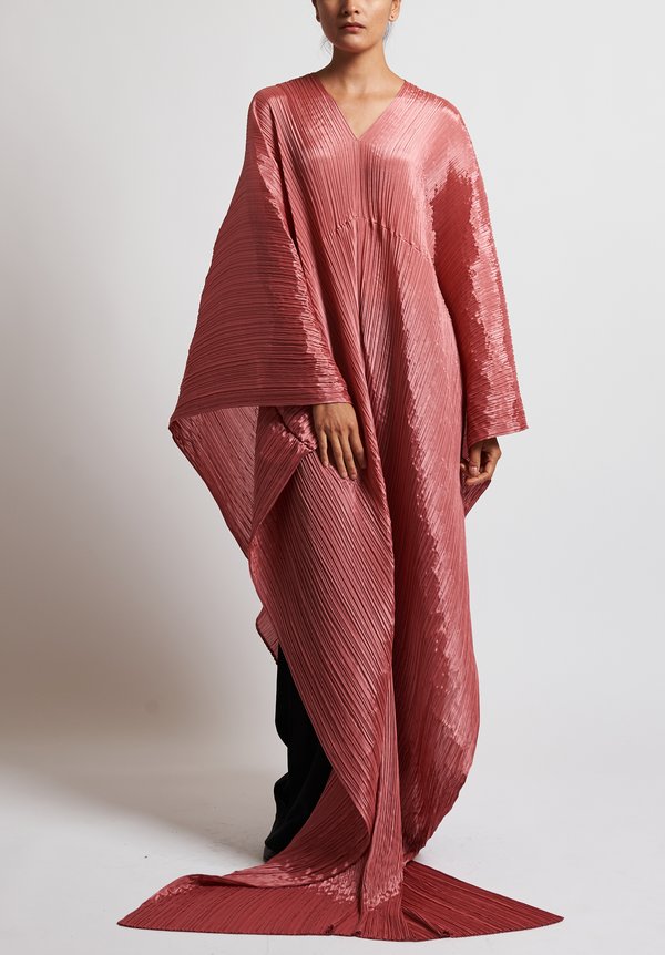 Issey Miyake Pleats Please Madame-T Wrap Tunic in Coral | Santa Fe 