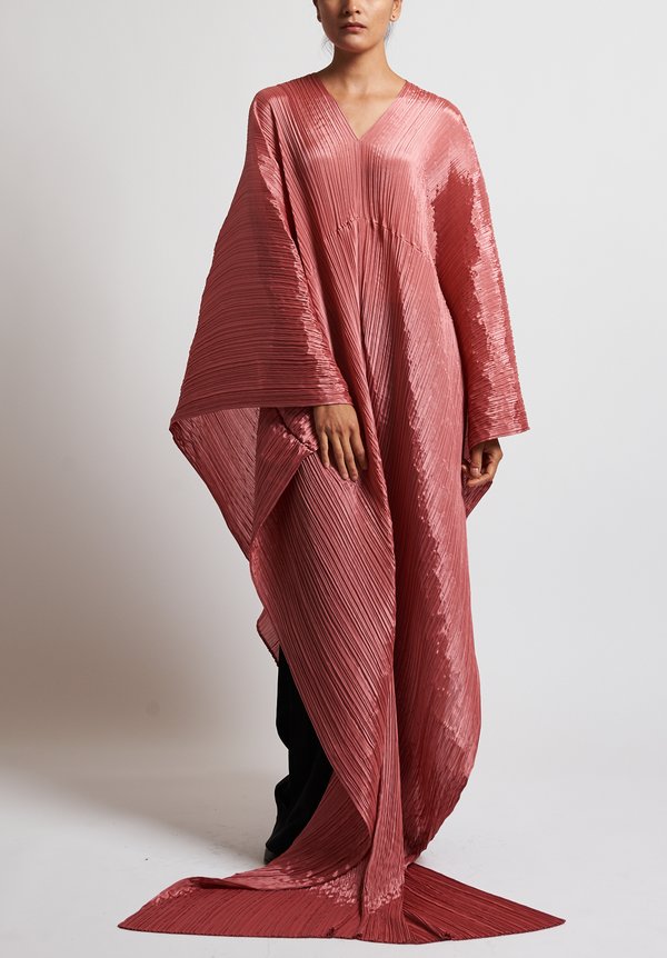 Issey Miyake Pleats Please Madame-T Wrap Tunic in Coral | Santa Fe Dry ...