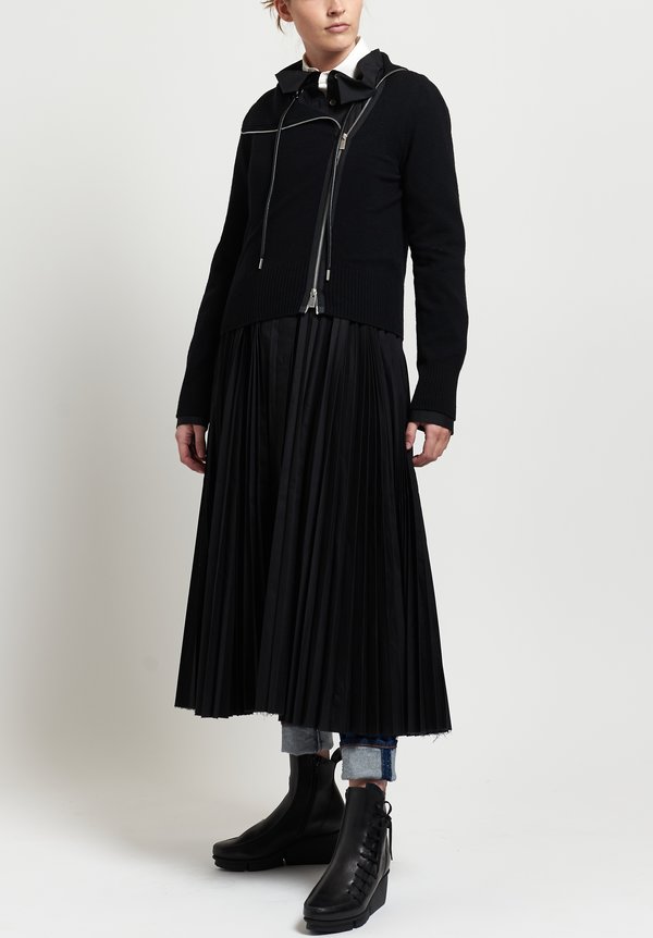 Sacai Pleated Dress with Jacket in Black	