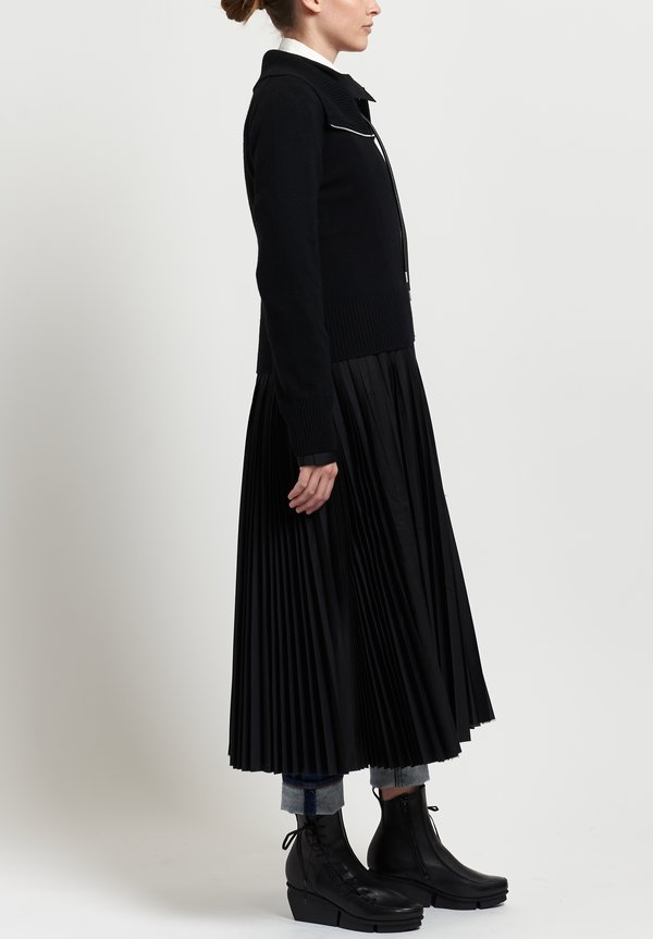 Sacai Pleated Dress with Jacket in Black	
