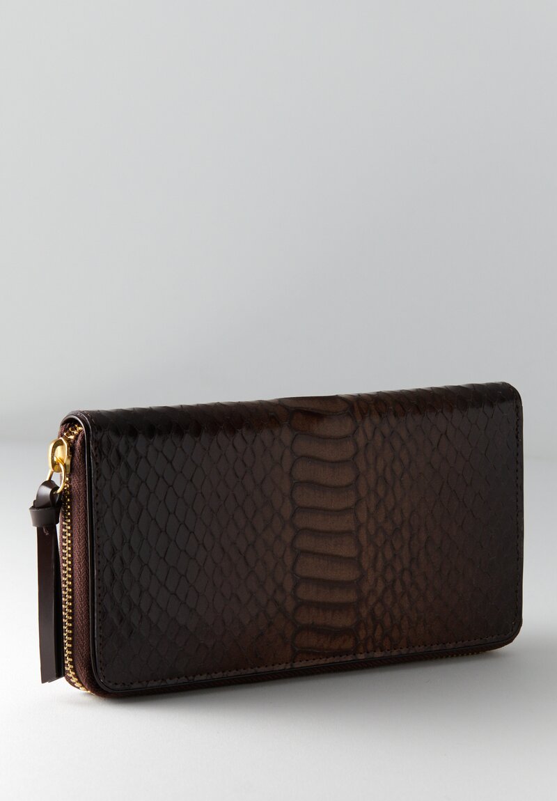 Dries Van Noten Snakeskin Wallet Brown	