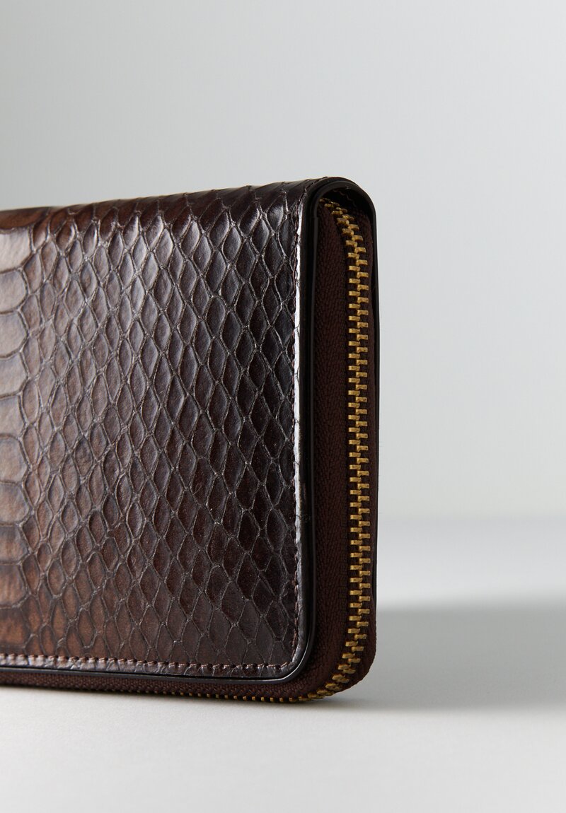 Dries Van Noten Snakeskin Wallet Brown	