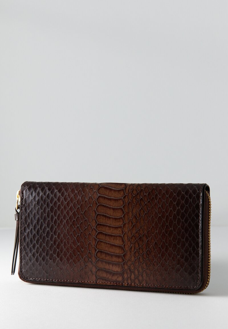 Dries Van Noten Snakeskin Wallet Brown	