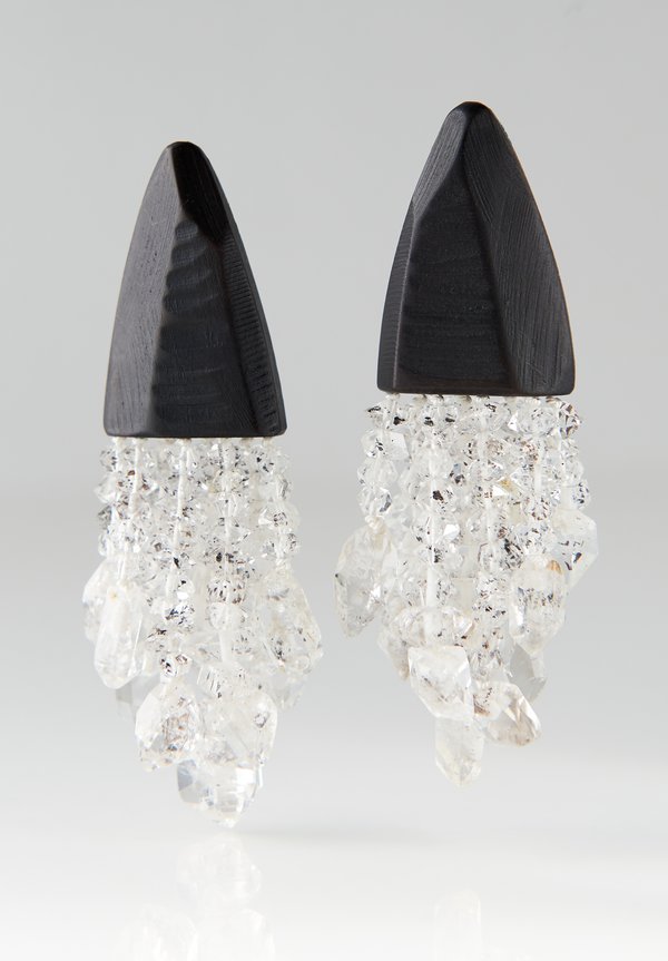 Monies UNIQUE Double Terminated Mountain Crystal Earrings	