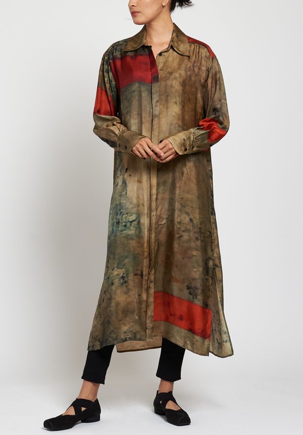 Uma Wang Moulay Amare Dress in Dk Mustard/ Red	