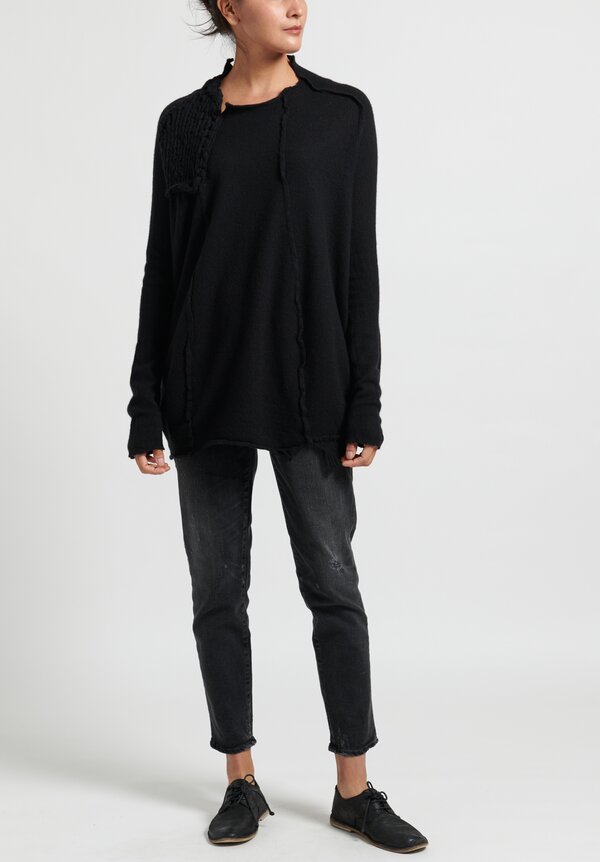 Rundholz Chunky Stitch Accent Tunic Sweater in Black | Santa Fe Dry ...