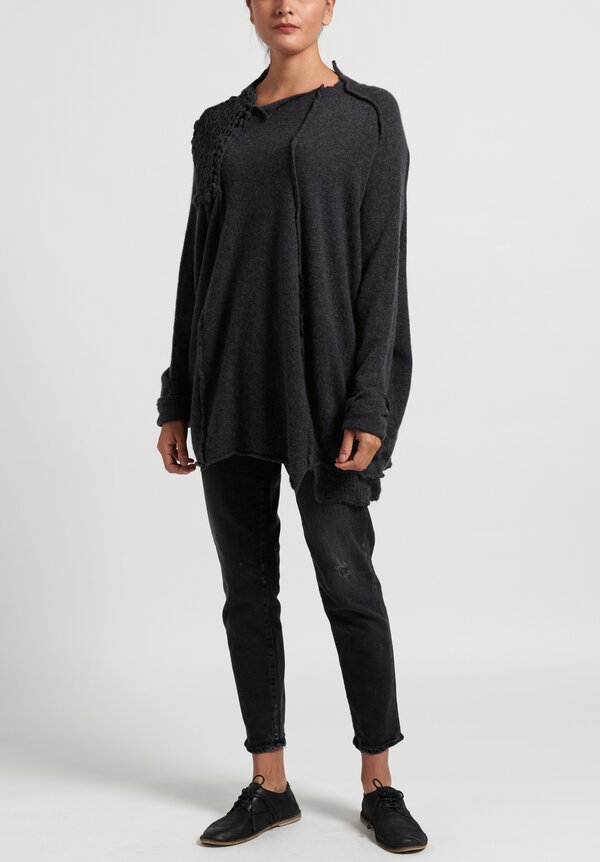 Rundholz Chunky Stitch Accent Tunic Sweater in Anthra	