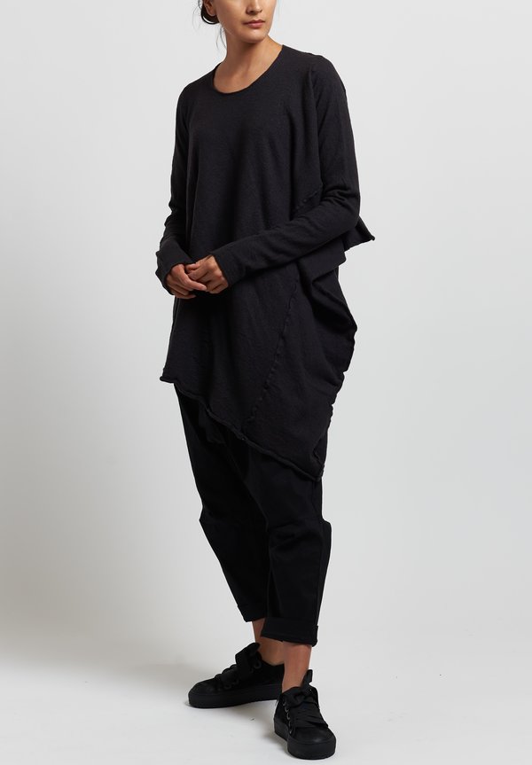 Rundholz Merin Long Asymmetric Sweater in Arabica	