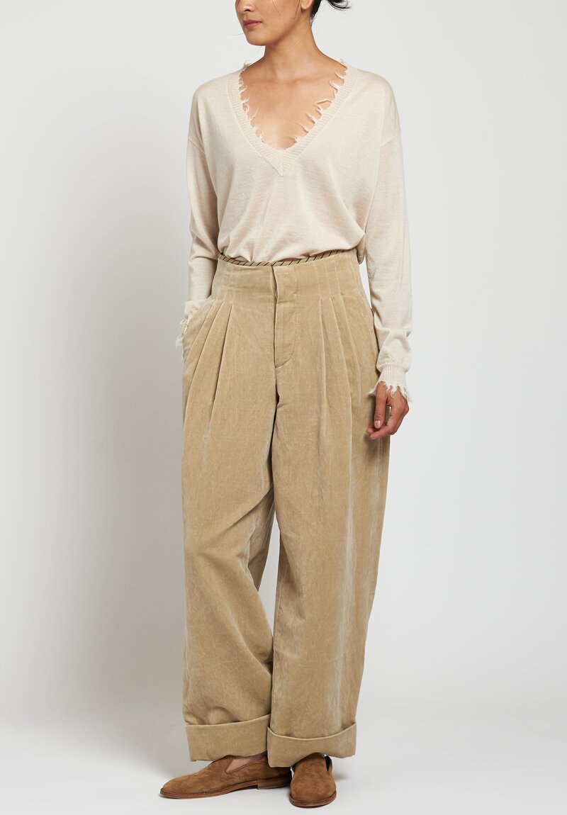 Uma Wang Foster Pearl Pants in Off White	