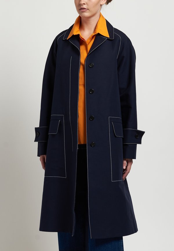 Marni Cady A-Line Coat in Blue Black	