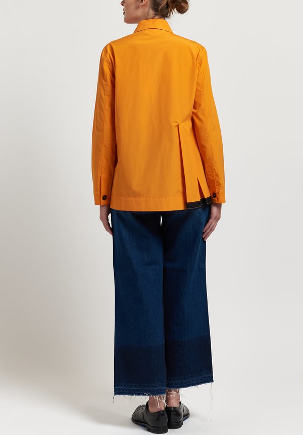 Marni Poplin Pleated Shirt in Light Orange	