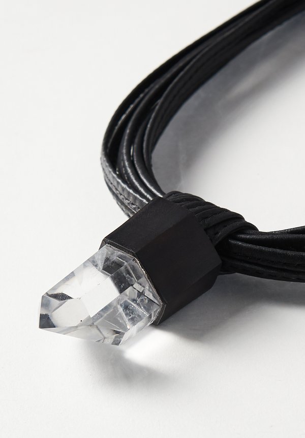 Monies UNIQUE Mountain Crystal, Ebony Pendant Necklace	