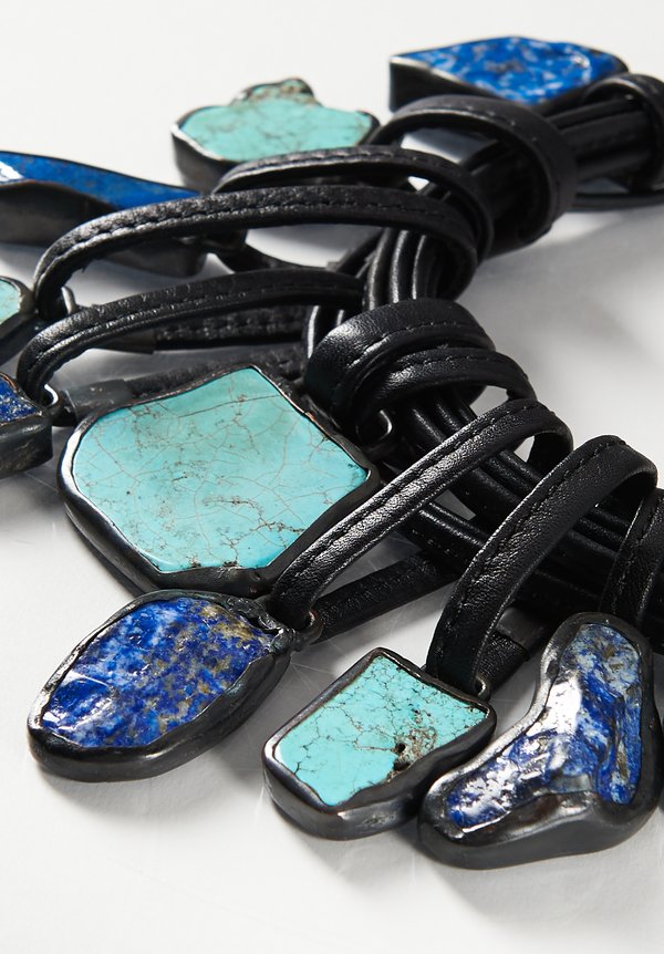 Monies UNIQUE Copper, Lapis Lazuli, Turquoise 10-Drop Necklace	