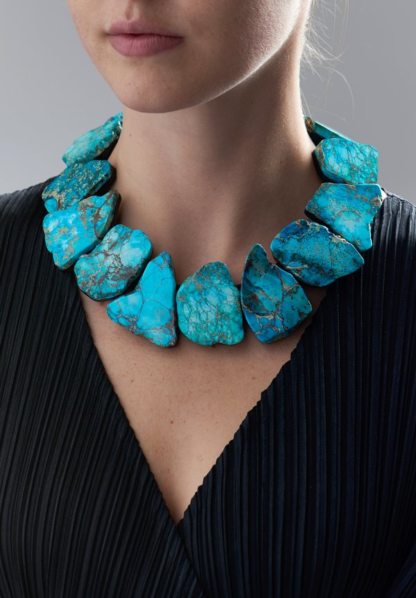 Monies UNIQUE Turquoise Slab Necklace	