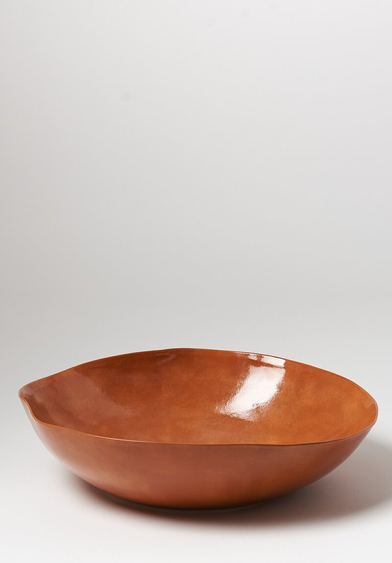 Bertozzi Handmade Porcelain Solid Painted Large Serving Bowl in Bruno	