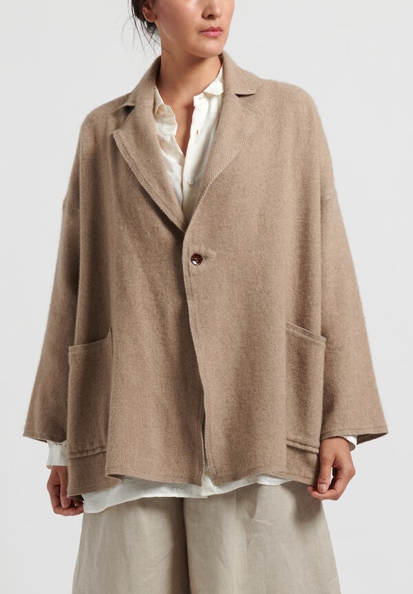 Kaval Cashmere Woven Stole Jacket in Natural	