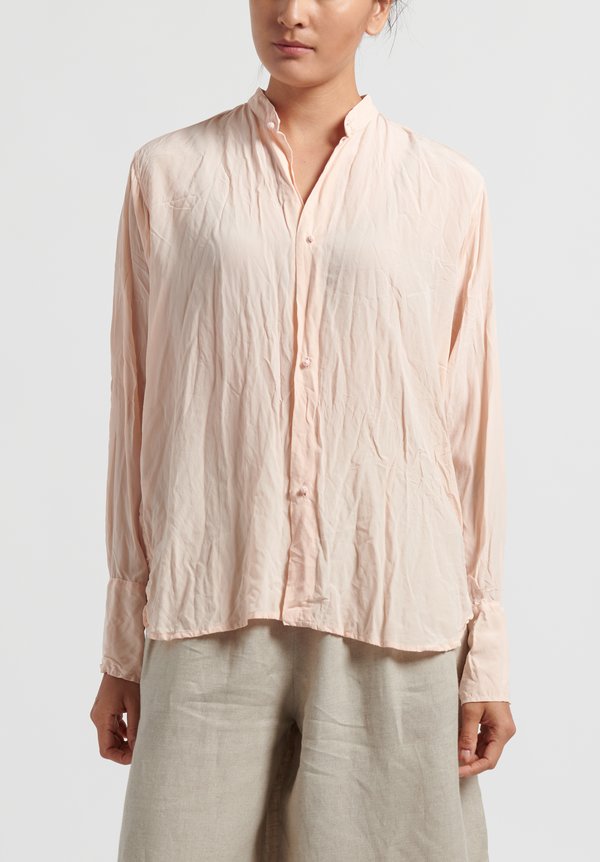 Daniela Gregis Washed Silk Crepe Andrea Shirt in Pink	