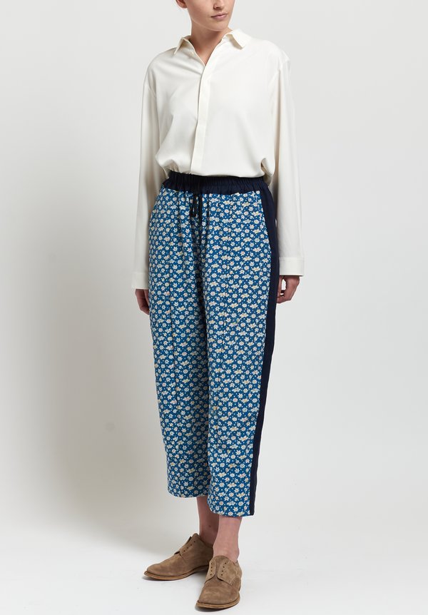 By Walid Linen/ Silk Jenny Trousers in Indigo