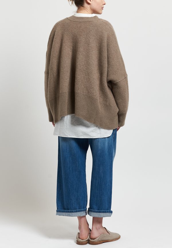 Kaval Cashmere/ Sable Oversized V-Neck Sweater Beige | Santa Fe Dry ...