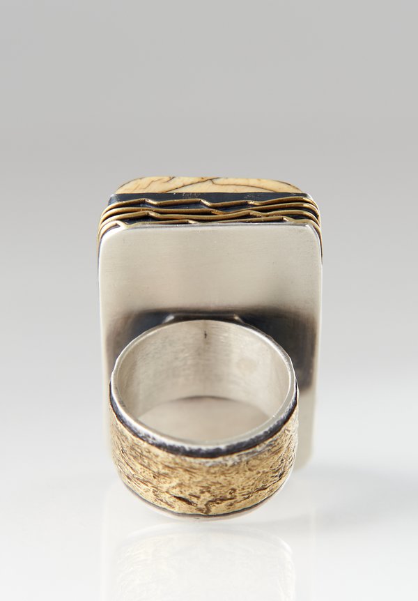 Pamela Adger Antique Bone Hat Toggle, China Ring	