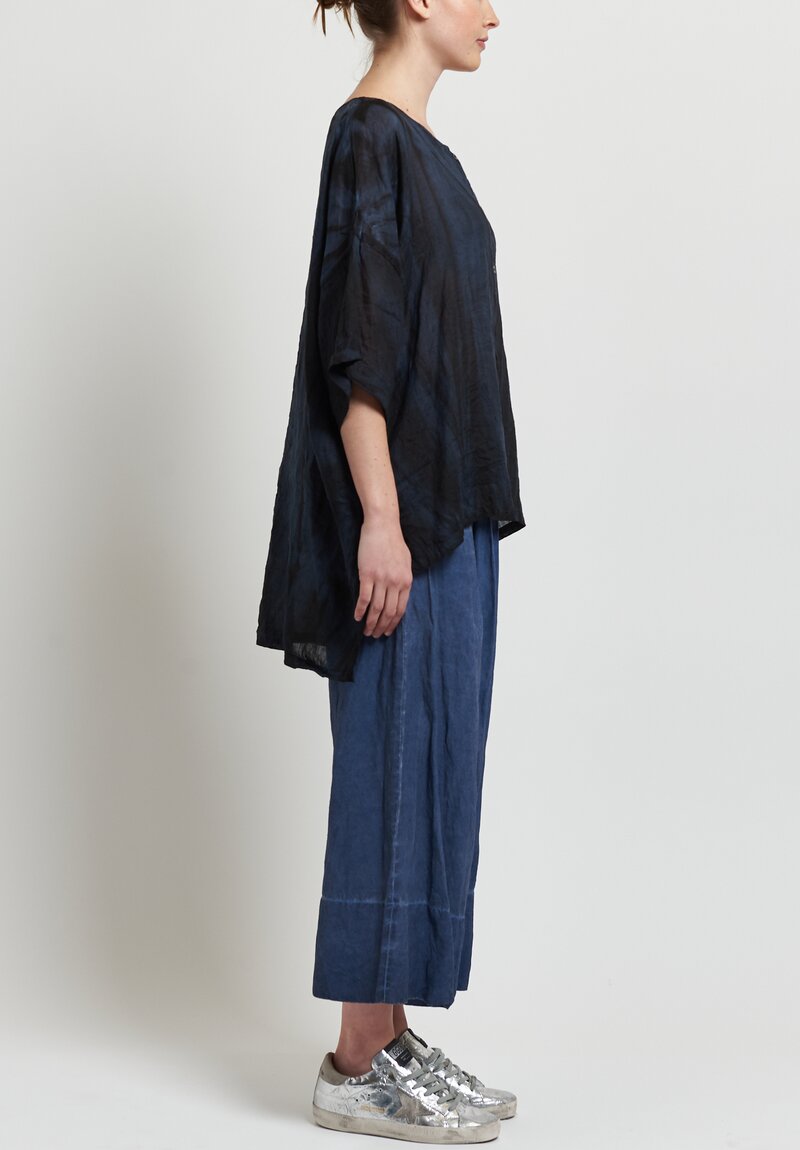 Gilda Midani Sheer Super Shirt in Marble Black