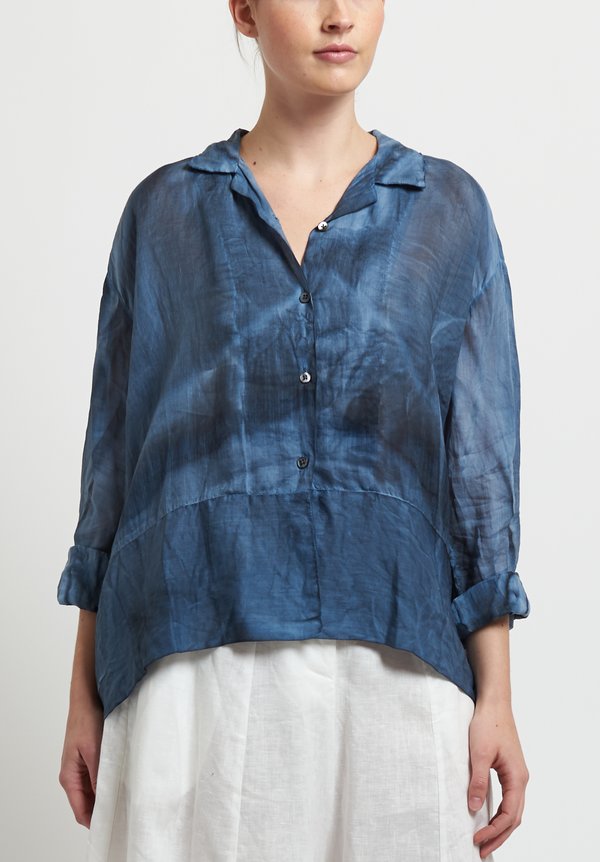 Gilda Midani Linen Cupula Shirt in Blue