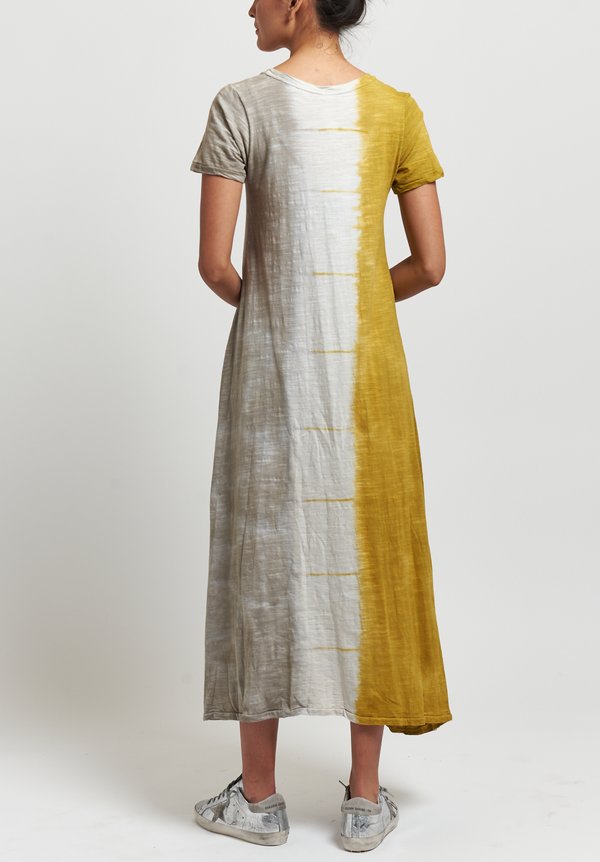 Gilda Midani Short Sleeve Monoprix Dress in Dripped Hazy/ Saffron