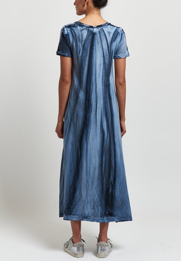 Gilda Midani Short Sleeve Monoprix Dress in Brush White/ Steel