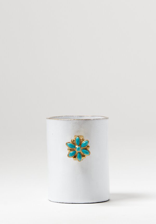 Astier de Villatte Serena Blue Flower Ring Mug in White