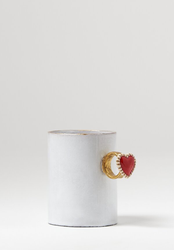 Astier de Villatte Serena Heart Ring Mug in White | Santa Fe Dry 
