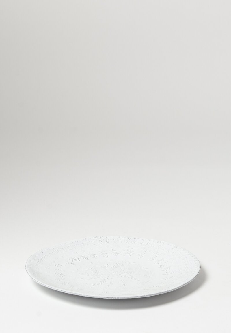 Astier de Villatte Nathalie Extra Large Dinner Plate in White	