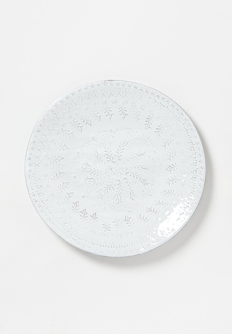 Astier de Villatte Nathalie Extra Large Dinner Plate in White	
