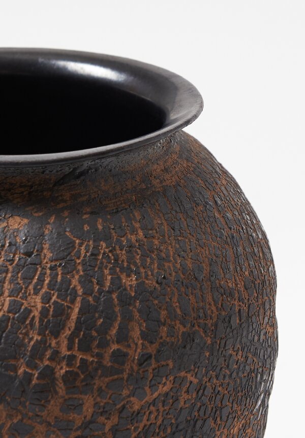 Peter Speliopoulos Ceramic Crackle 9" Vessel Black	