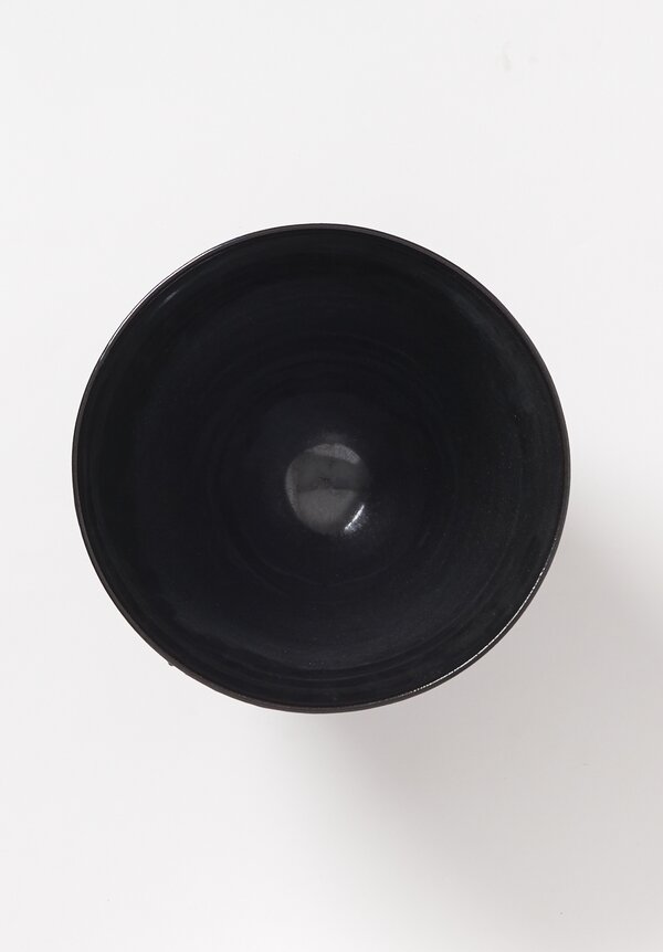 Peter Speliopoulos Ceramic Crackle 8.25" Vessel Black	
