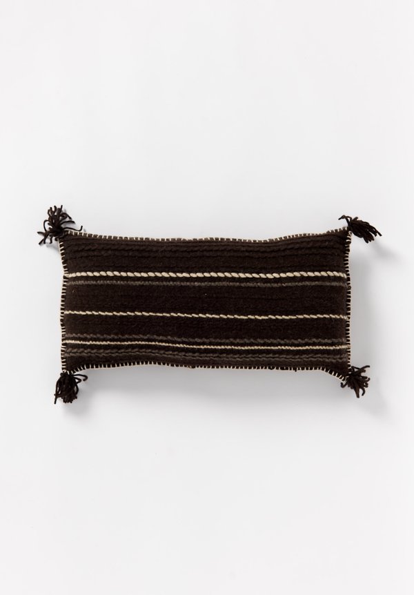 British Wool Striped & Tassel Lumbar Cushion	