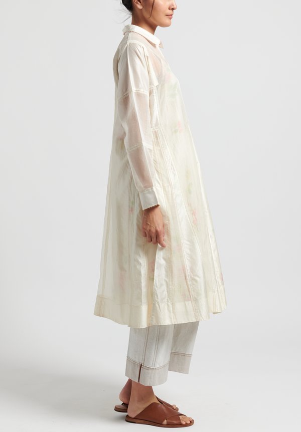 Péro Cotton/ Silk Button Front Dress in Natural