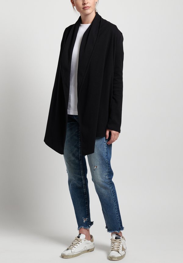 GRP1 Knits Cotton Easy Cardigan in Black	
